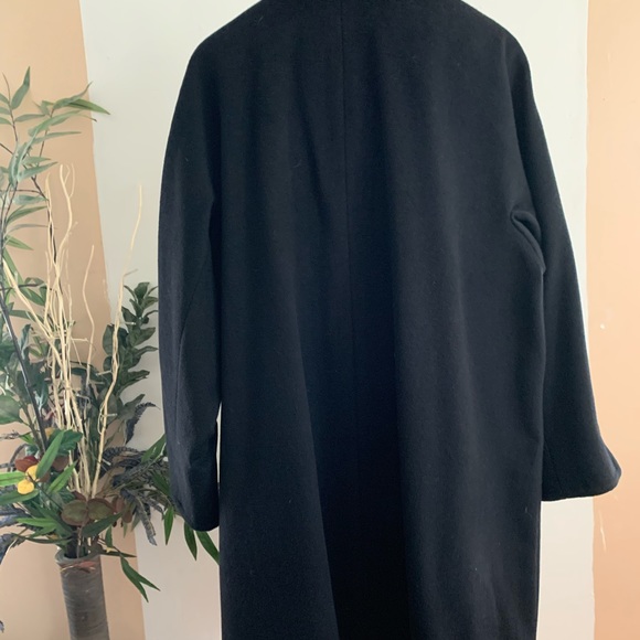 Ellen Tracy Black Wool/Faux Fur Trim Full Length Winter Coat - Picture 8 of 8